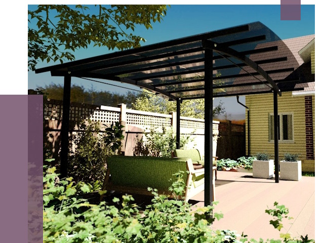 Навесы для террасы в Ульяновске от 13113 руб. под ключ | ПРОЛЁТ-Улн