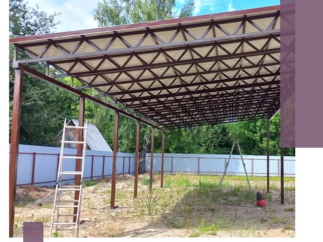 Односкатные навесы под ключ в Ульяновске — изготовление и монтаж