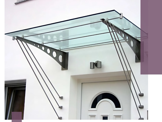 Козырьки над входом под ключ в Ульяновске — изготовление и монтаж
