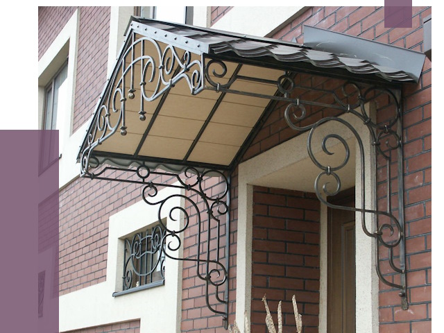 Двускатные козырьки в Ульяновске под ключ от 12856 руб.