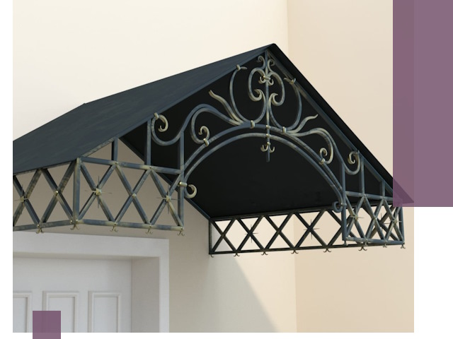 Двускатные металлические козырьки под ключ в Ульяновске